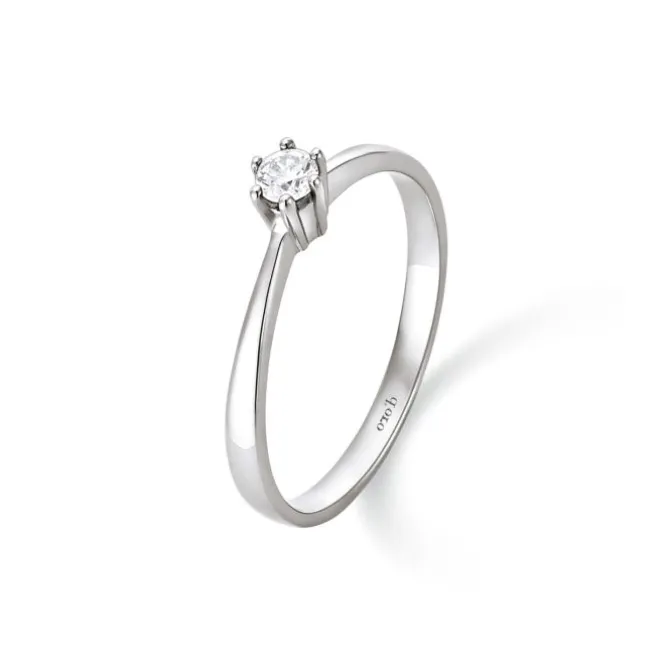 Diamant Ring Weißgold 585 Brillant 0,10 ct.