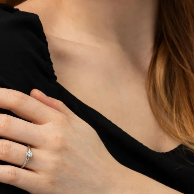 Diamant Ring Weißgold 585 Brillant 0,15 ct.