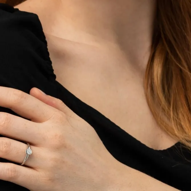 Diamant Ring Weißgold 585 Brillant 0,15 ct.