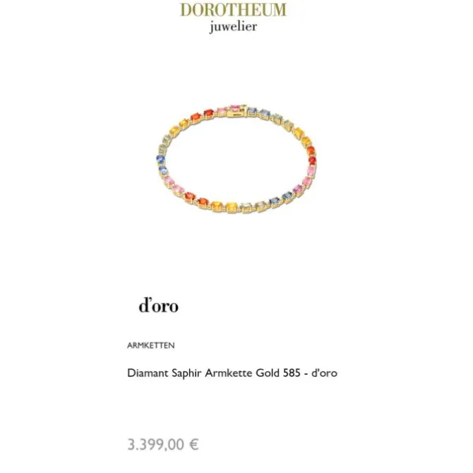 Diamant Saphir Armkette Gold 585
