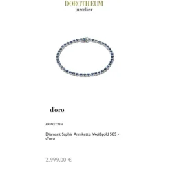 Diamant Saphir Armkette Weißgold 585