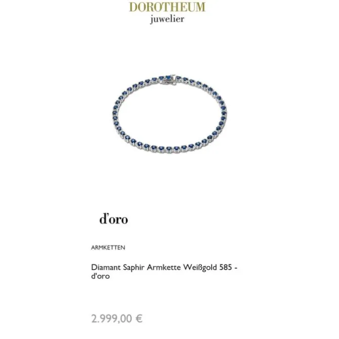 Diamant Saphir Armkette Weißgold 585