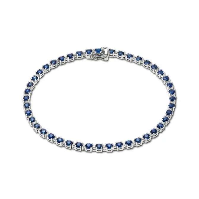 Diamant Saphir Armkette Weißgold 585