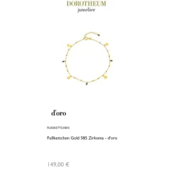 Fu&szlig;kettchen Gold 585 Zirkonia