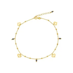 Fußkettchen "Herz" Gold 585 Zirkonia