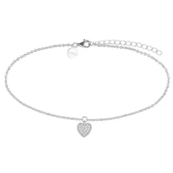 Fußkettchen "Herz" Silber 925 Zirkonia