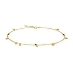 Fußkettchen "Plättchen/Kügelchen" Gold 585