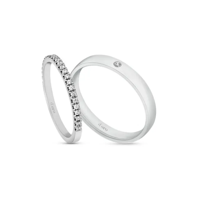 Halbmemory Ring Weißgold 585 Brillanten 0,187ct.