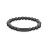 Herren Armband "BEADS" Stahl Onyx