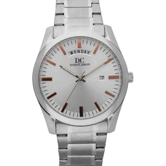 Herren Armbanduhr silberfarben Stahl