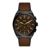 Herren Chronogaph "EVERETT" Quarz Leder braun
