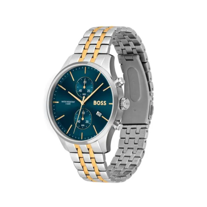 Herren Chronograph "ASSOCIATE" Quarz Stahl bicolor