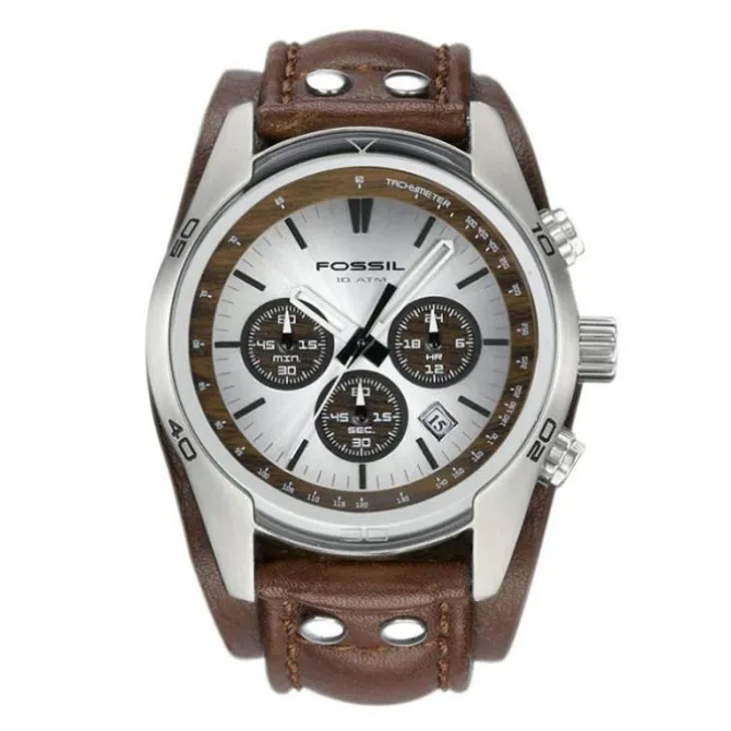 Herren Chronograph "COACHMAN" Quarz Leder braun