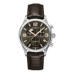 Herren Chronograph "DS-8 MOON PHASE" Quarz Leder braun