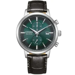 Herren Chronograph ECO Drive Leder schwarz