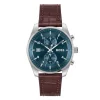 Herren Chronograph "SKYTRAVELLER" Quarz Leder braun