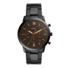 Herren Chronograph "THE COMMUTER" Quarz Stahl schwarz