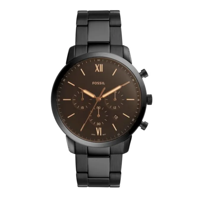 Herren Chronograph "THE COMMUTER" Quarz Stahl schwarz