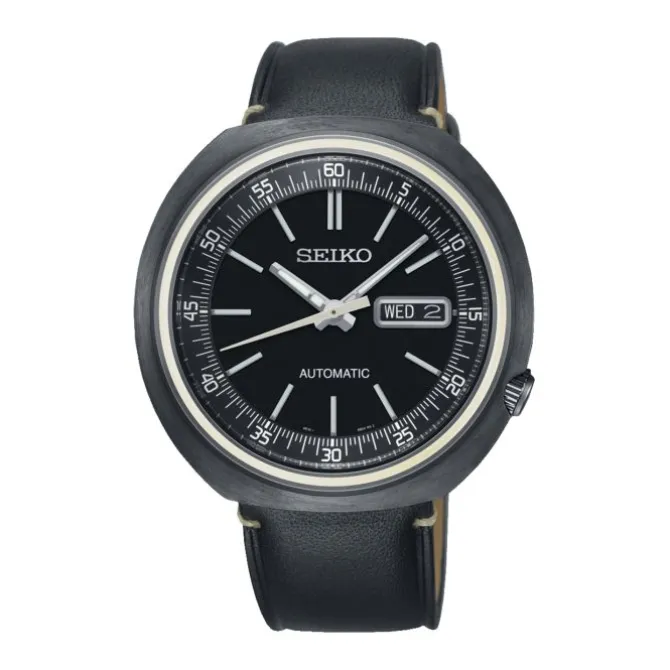 Herren Uhr Automatik Leder schwarz