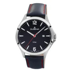 Herren Uhr "BOSTON" Quarz Leder schwarz