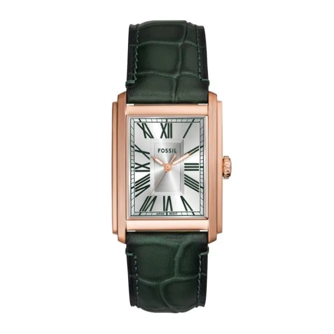 Herren Uhr "CARRAWAY" Quarz Leder grün