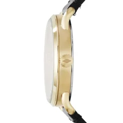 Herren Uhr "COMMUTER" Quarz Leder schwarz