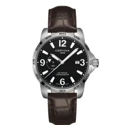Herren Uhr "DS PODIUM GMT" Quarz Leder braun