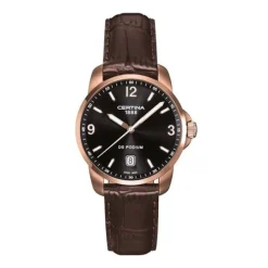 Herren Uhr "DS PODIUM" Quarz Leder braun