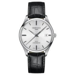 Herren Uhr "DS-8" Quarz Leder schwarz