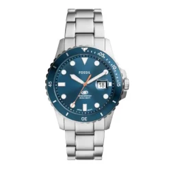 Herren Uhr "FOSSIL BLUE" Quarz Stahl