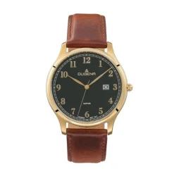 Herren Uhr "HAMBURG" Quarz Leder braun