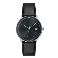 Herren Uhr "MAX BILL" Quarz Leder schwarz