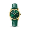 Herren Uhr Quarz Leder gr&uuml;n