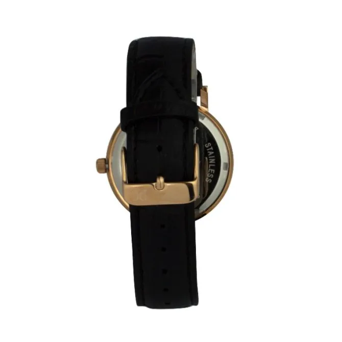 Herren Uhr Quarz Leder schwarz
