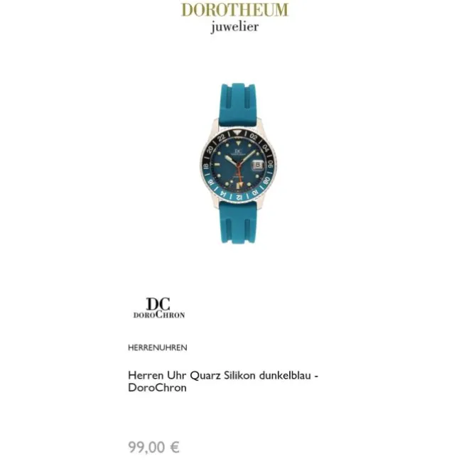 Herren Uhr Quarz Silikon dunkelblau
