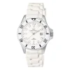 Herren Uhr Quarz Silikon wei&szlig;