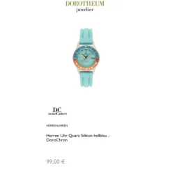 Herren Uhr Quarz Silikon hellblau