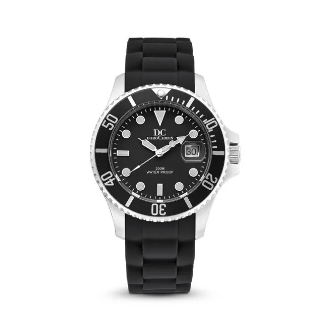 Herren Uhr Quarz Silikon schwarz