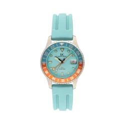 Herren Uhr Quarz Silikon hellblau