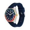 Herren Uhr "SPORT" Automatik Leder blau