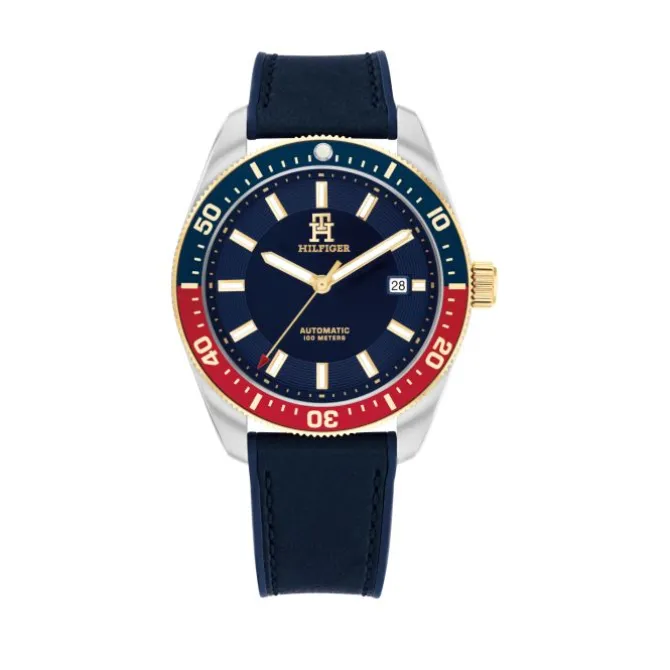 Herren Uhr "SPORT" Automatik Leder blau