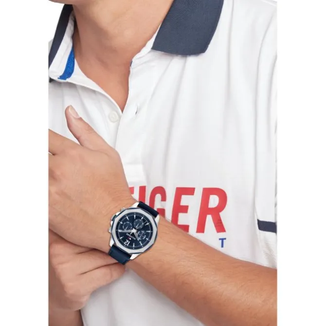 Herren Uhr "SPORT" Quarz Leder blau