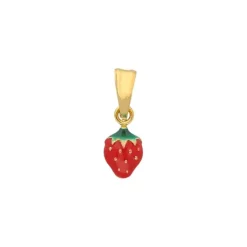 Kinder Anh&auml;nger "Erdbeere" Gold 585