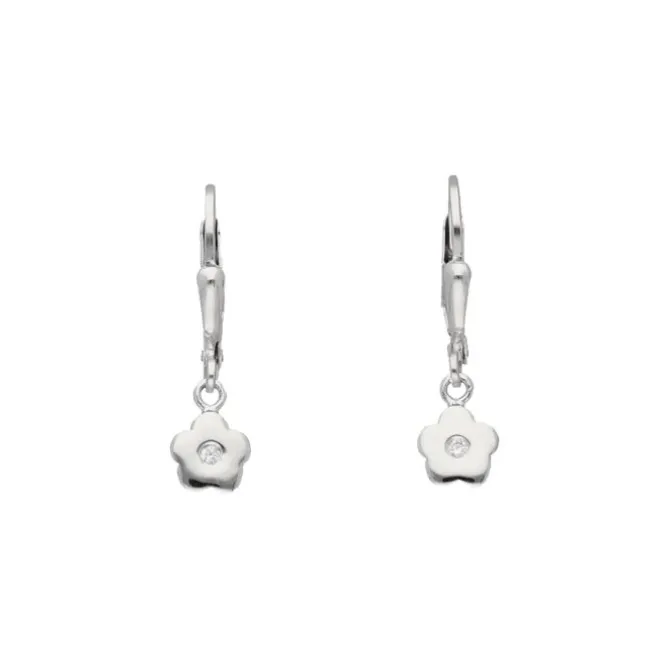 Kinder Ohrringe "Blume" Silber 925 Zirkonia
