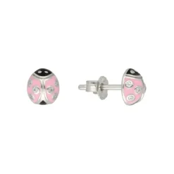 Kinder Ohrstecker "Marienk&auml;fer" Silber 925 Zirkonia