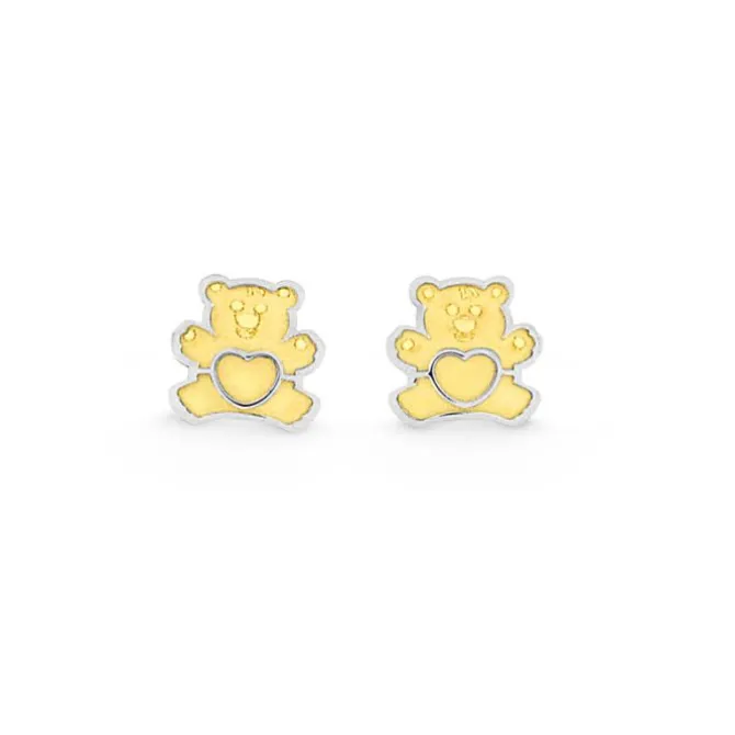 Kinder Ohrstecker "Teddybär" Gold 585