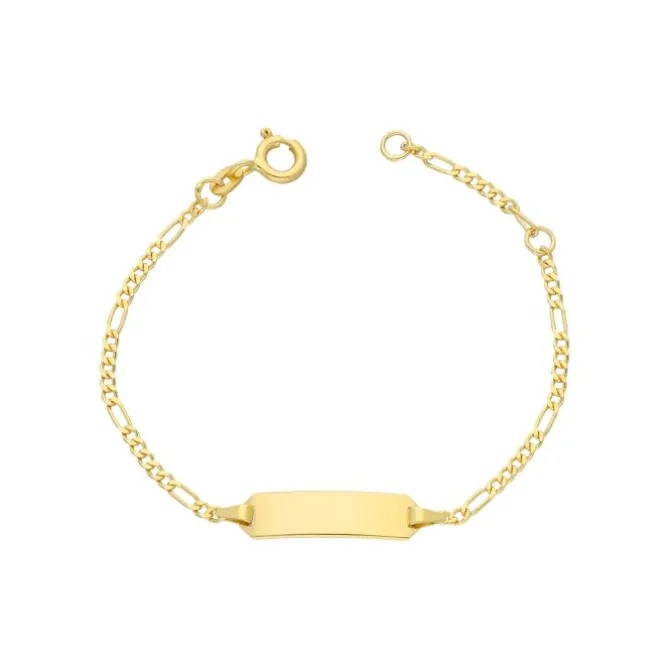Kinder Taufarmband mit Gravurplatte Gold 585
