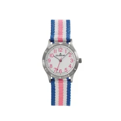 Kinder Uhr "ADVENTURE KIDZ" Quarz Textil blau/wei&szlig;/rosa