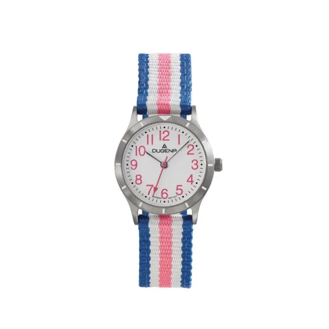 Kinder Uhr "ADVENTURE KIDZ" Quarz Textil blau/weiß/rosa