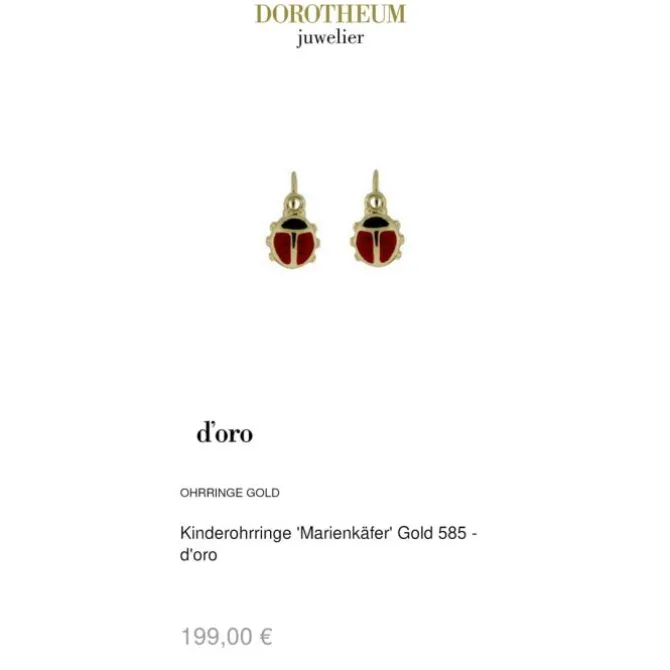 Kinderohrringe "Marienkäfer" Gold 585